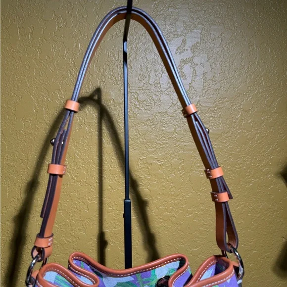 Dooney & Bourke Botanical Daffodil Drawstring Bucket Bag & Wristlet Set - Purple - Picture 5 of 16